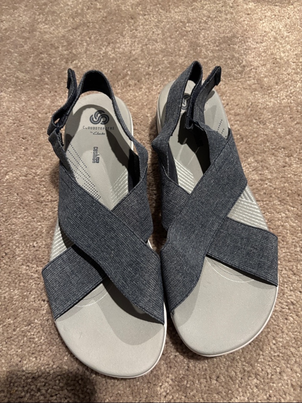 Clarks Cloudsteppers Women's Dark Blue Crisscross Slingback Sandals